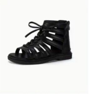 Kids Black Gladiator Sandals